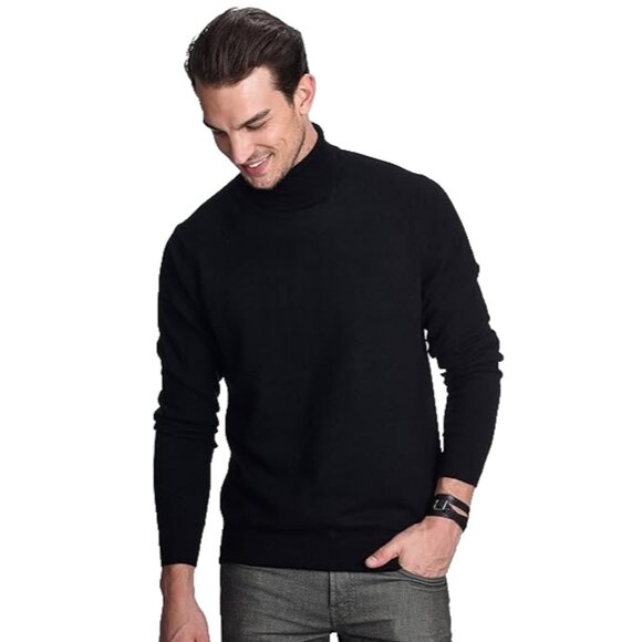State Cashmere Turtleneck Basic Sweater Men's Size XL Black Long Sleeve NEW - Picture 4 of 7